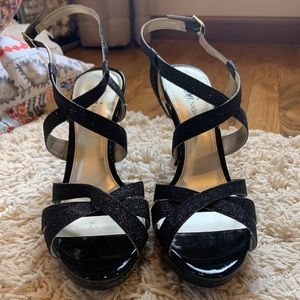 Black glittery dress heel worn once
